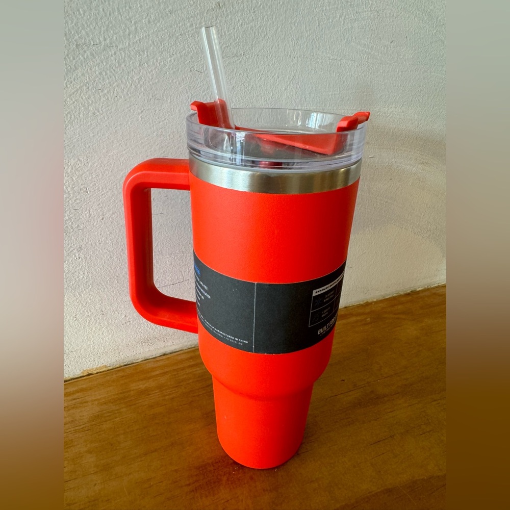 Bright red Stanley Quencher 40 oz